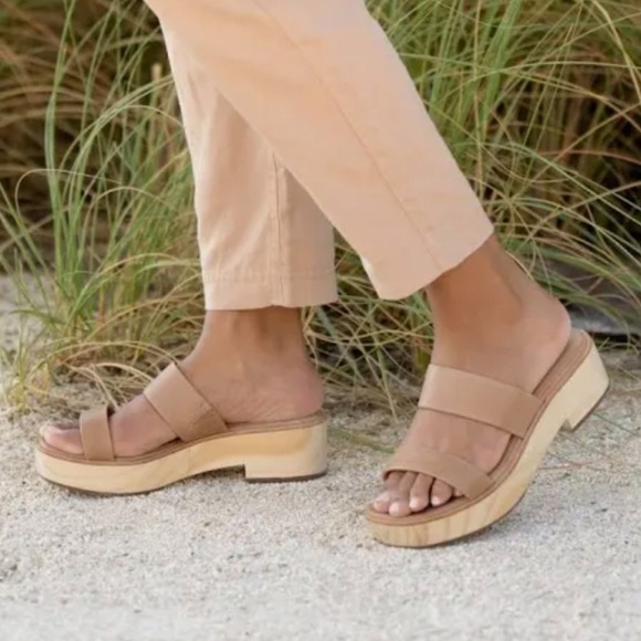 Nisolo Anthropologie Ellie All Day Leather Clog Almond Size 7 - Picture 4 of 9